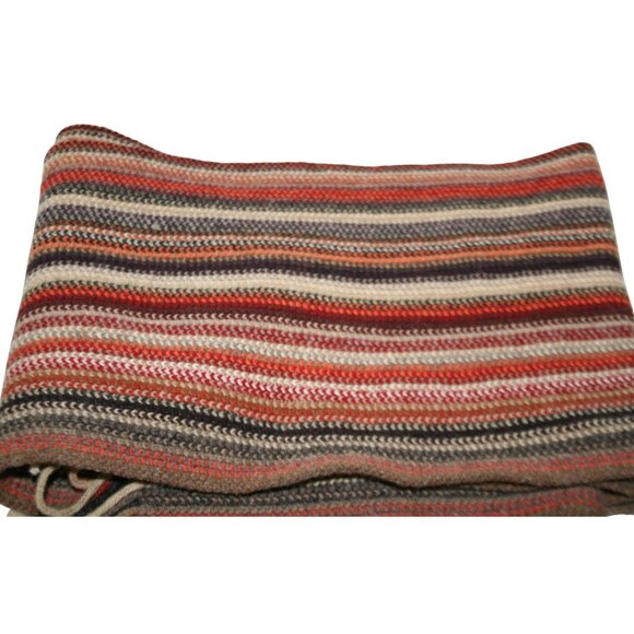 William Brunton Hand Knits Pure Lambswool Stripe Scarf Made in Scotland Heritage - Picture 4 of 5
